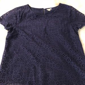 J Crew laser cut cobalt blue blouse